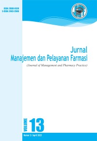 Image of Jurnal Manajemen dan Pelayanan Farmasi Volume 13 Issue 3