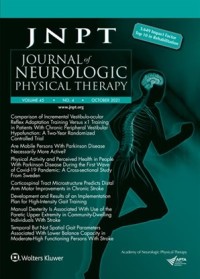 Image of JNPT : Journal of Neurologic Physical Therapy Volume 45 Issue 4