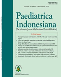 Image of Paediatrica Indonesiana : The Indonesian Journal of Pediatrics and Perinatal Medicine Volume 60 Issue 6