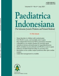 Image of Paediatrica Indonesiana : The Indonesian Journal of Pediatrics and Perinatal Medicine Volume 61 Issue 4