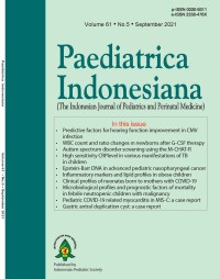 Image of Paediatrica Indonesiana : The Indonesian Journal of Pediatrics and Perinatal Medicine Volume 61 Issue 5
