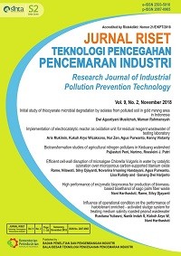 Image of Jurnal Riset Teknologi Pencegahan Pencemaran Industri Volume 2 Nomor 2