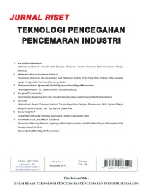 Image of Jurnal Riset Teknologi Pencegahan Pencemaran Industri Volume 1 Nomor 4