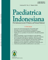 Image of Paediatrica Indonesiana : The Indonesian Journal of Pediatrics and Perinatal Medicine Volume 60 Issue 2