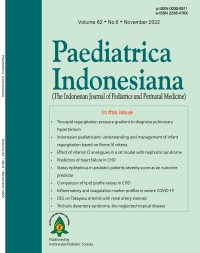 Image of Paediatrica Indonesiana (The Indonesian Journal of Pediatrics and Perinatal Medicine) Volume 62 Issue 6